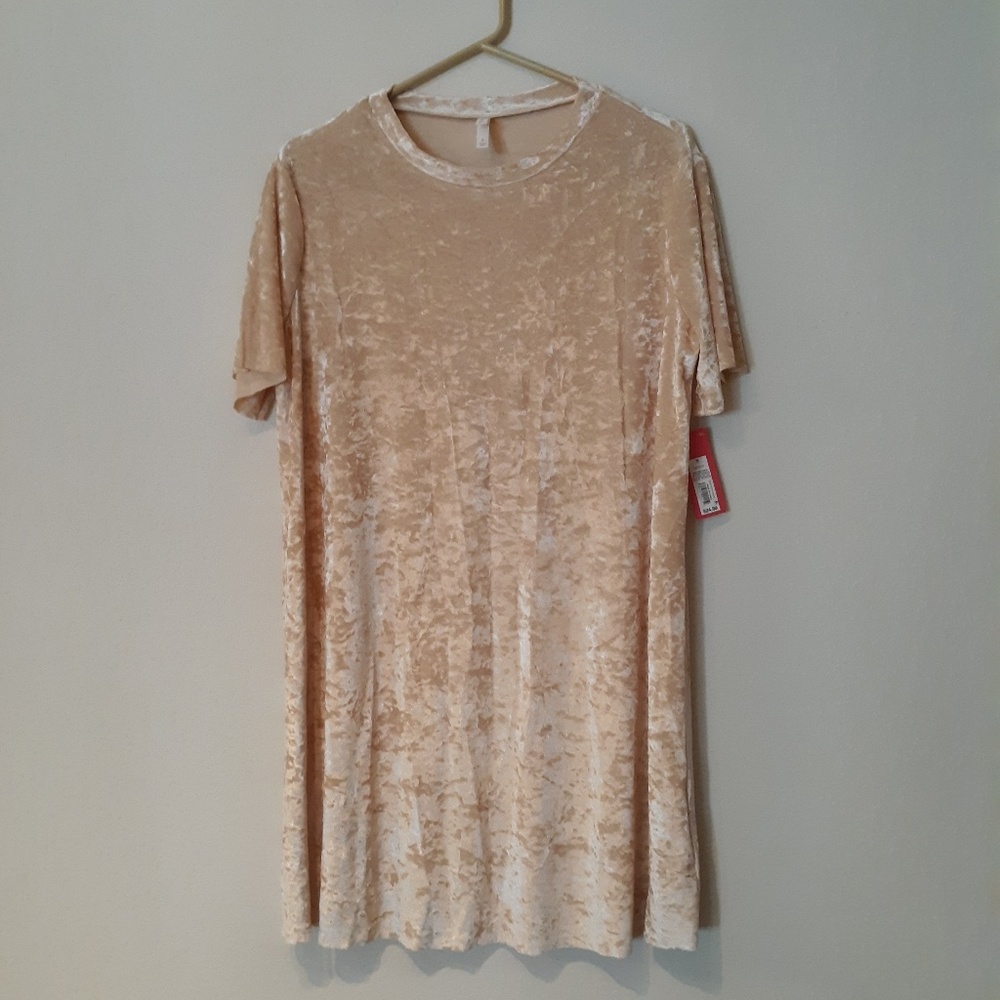 NWT Xhilaration velvet pink shift dress sz small